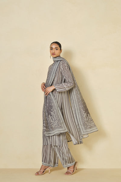 Anita Dongre Astilbe Suit Set Grey indian designer wear online shopping melange singapore
