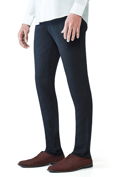 Anita Dongre Black Linen Trousers Indian designer wear online shopping melange singapore