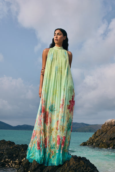 Anita Dongre Emmylou Gown Yellow indian designer wear online shopping melange singapore