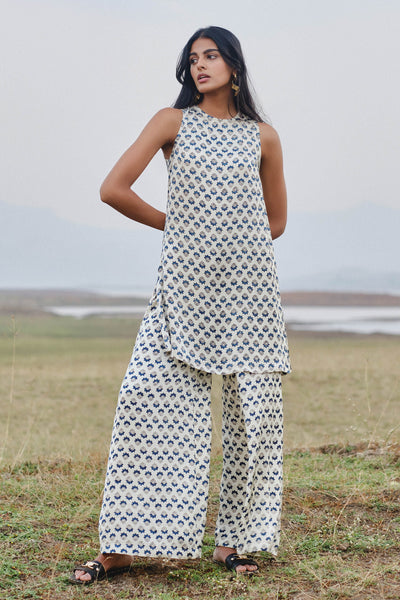 Anita Dongre Floret Tunic Coord Ecru indian designer wear online shopping melange singapore