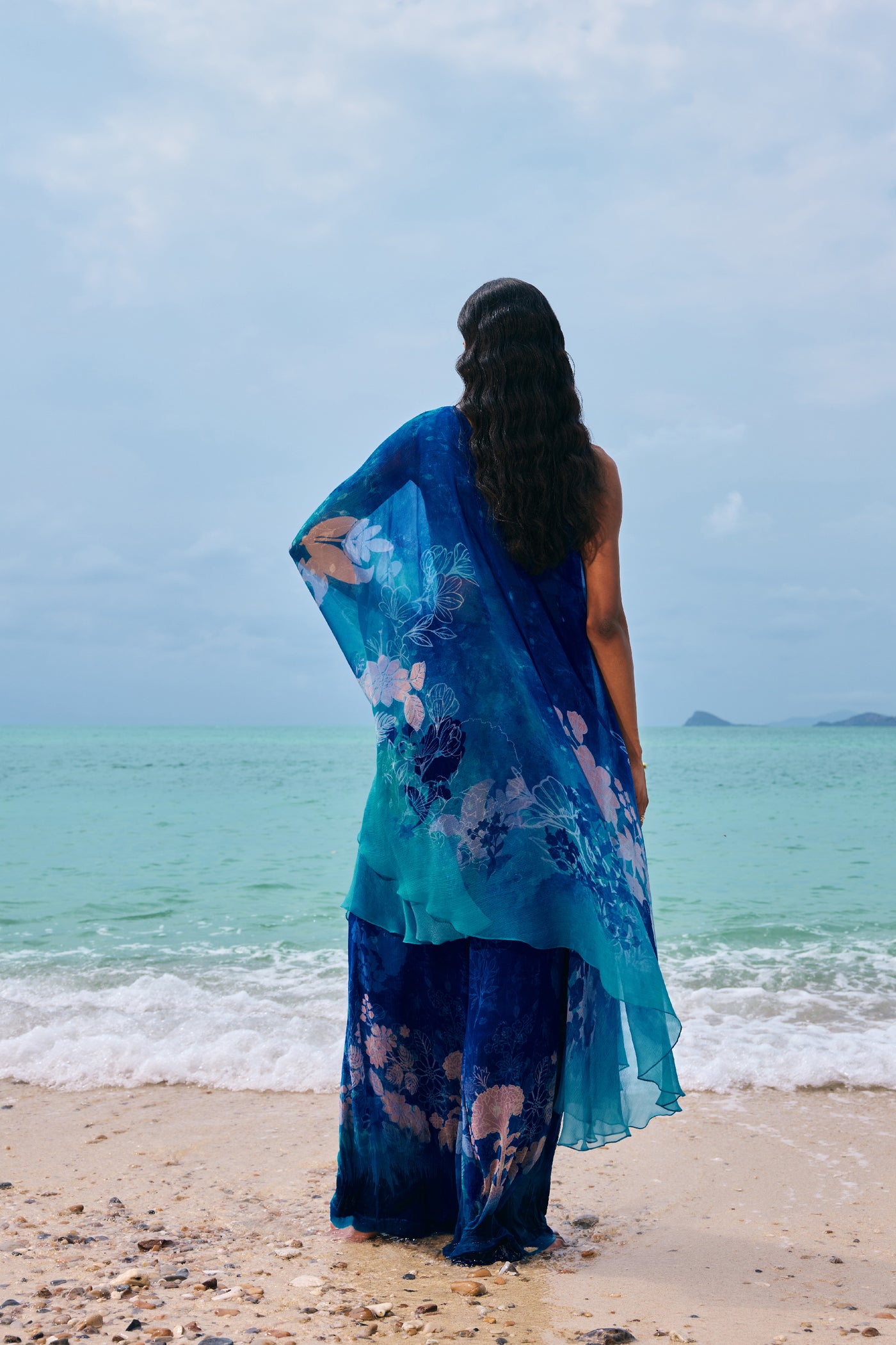 Anita Dongre Fluisance Palazzo Set Blue indian designer wear online shopping melange singapore
