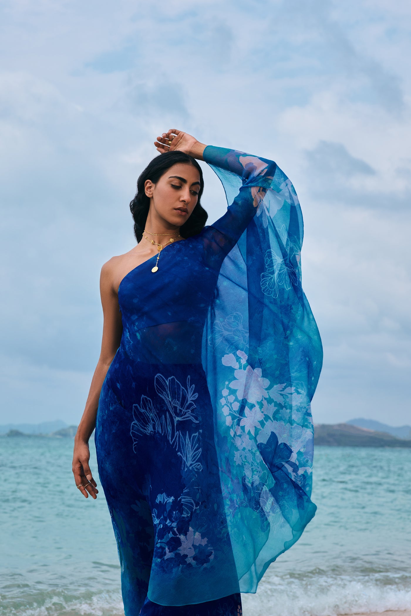 Anita Dongre Fluisance Palazzo Set Blue indian designer wear online shopping melange singapore
