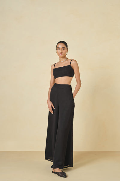 Anita Dongre Life Of The Nightforest Sequin Palazzo Set Black indian designer wear online shopping melange singapore