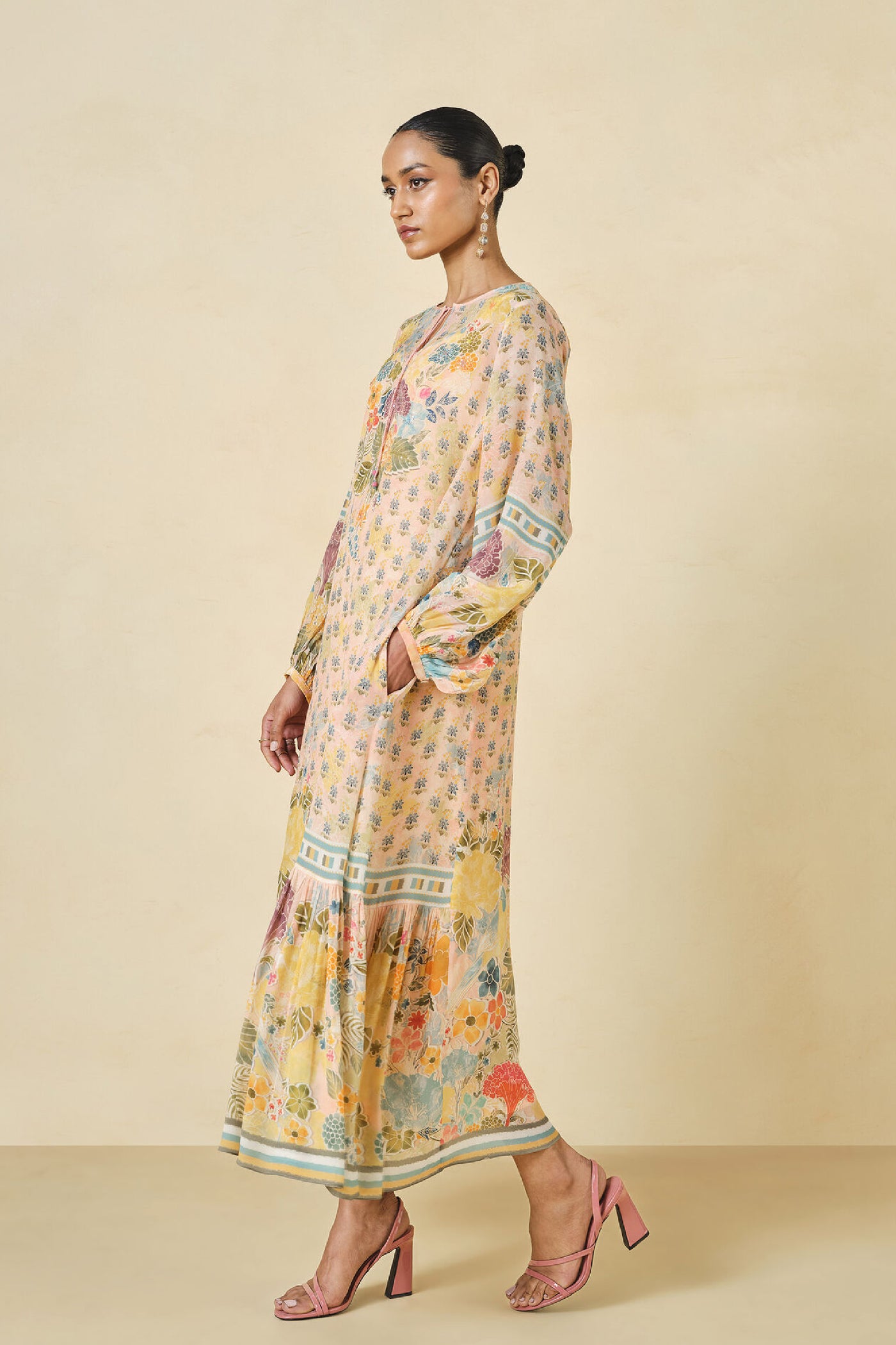 Anita Dongre Morcan Printed Dress Blush indian designer wear online shopping melange singapore