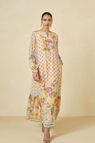 Anita Dongre Morcan Printed Kaftan Blush indian designer wear online shopping melange singapore