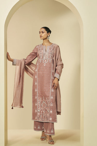 Anita Dongre Roseline Embroidered Silk Suit Set indian designer wear online shopping melange singapore