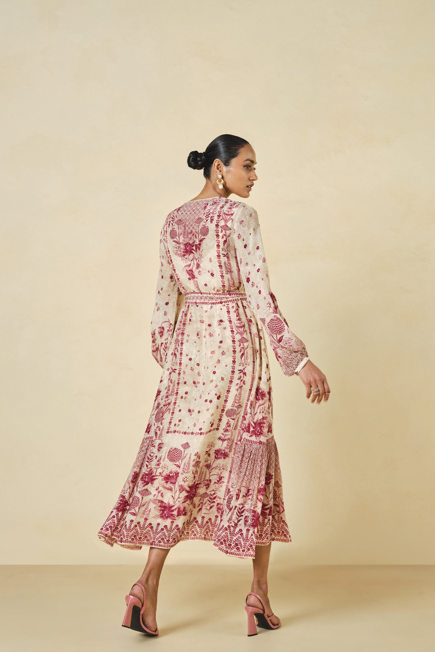 Anita Dongre Stefanski Printed Dress Cream indian designer wear online shopping melange singapore