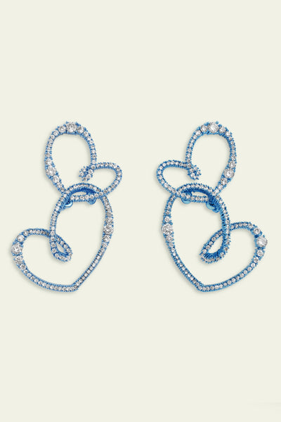 Isharaya Blue Double Heart Earrings indian designer wear online shopping melange singapore