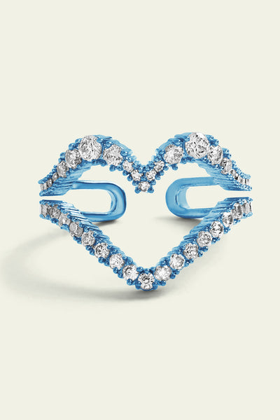 Isharaya Blue Heart Ring indian designer wear online shopping melange singapore