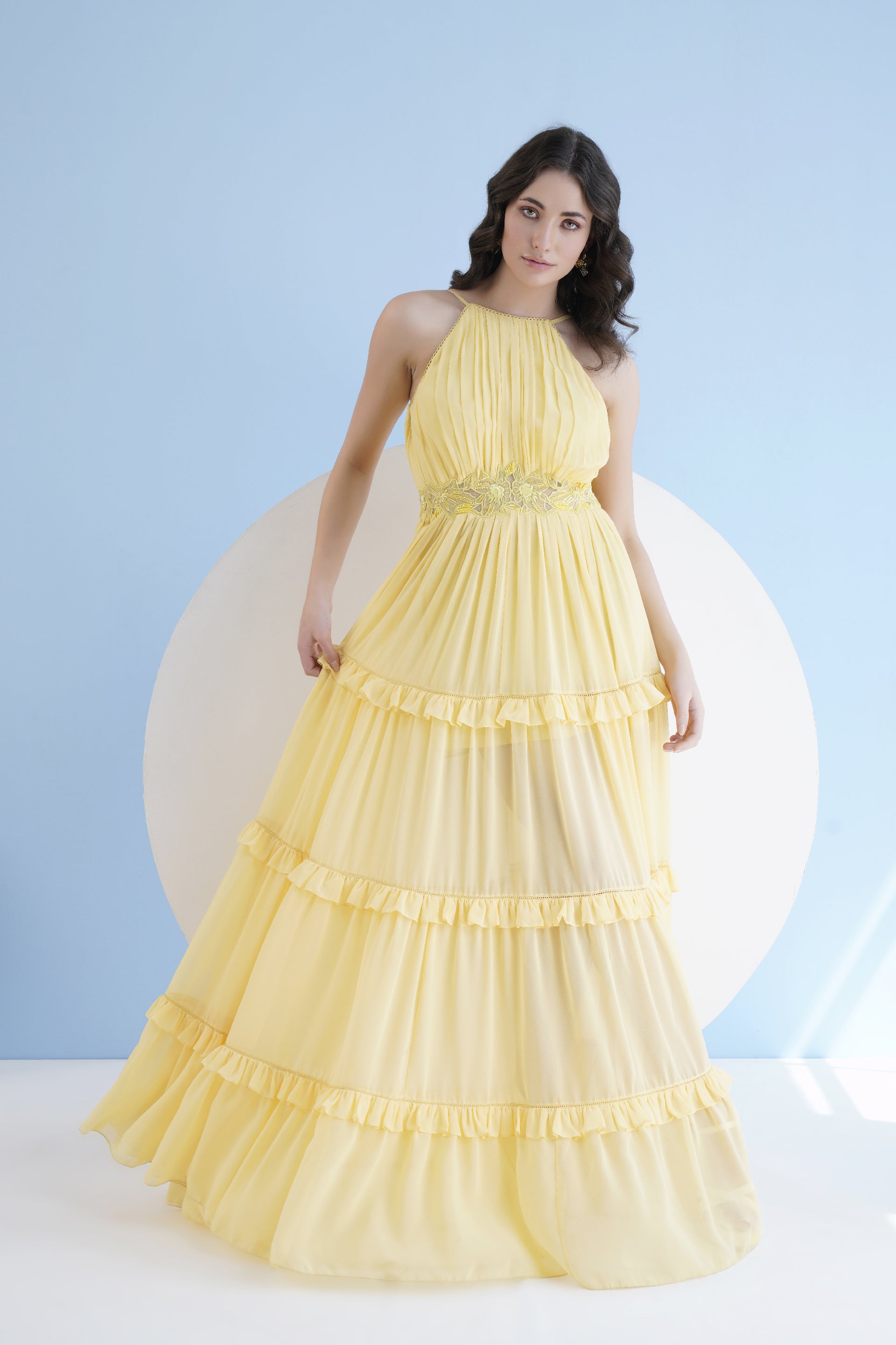 Yellow Multi Printed Long Dress
