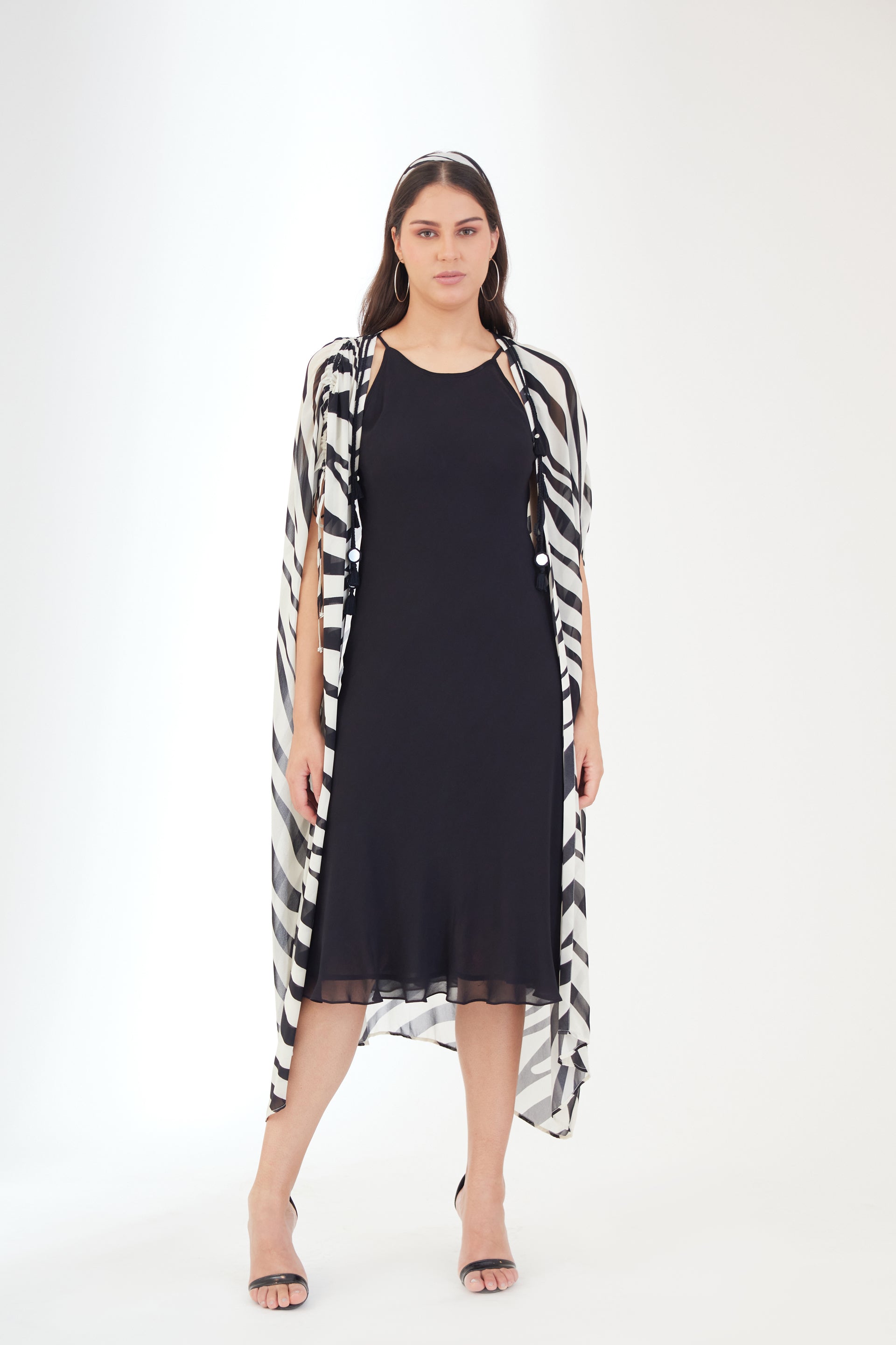 Black Woolen Long Length Embroidered Coord sets IN0 main image 1