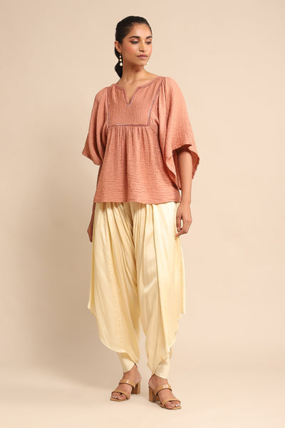 Ritu Kumar Pink Solid Kurti indian designer wear online shopping melange singapore
