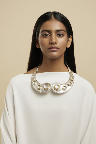 Valliyan Polki Curl Collar Necklace fashion jewellery online shopping melange singapore indian designer wear