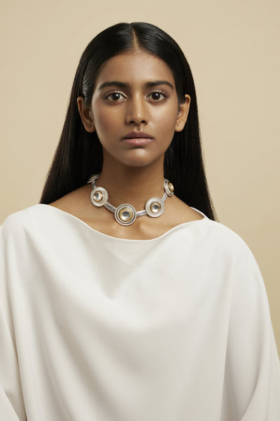 Valliyan Polki Dot Necklace indian designer wear online shopping melange singapore