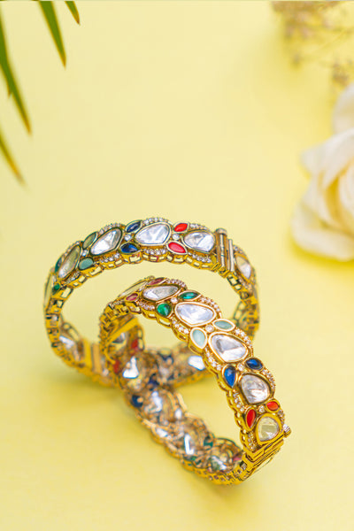 Zevar Polki Bangles Multi jewellery Indian designer wear online shopping melange singapore