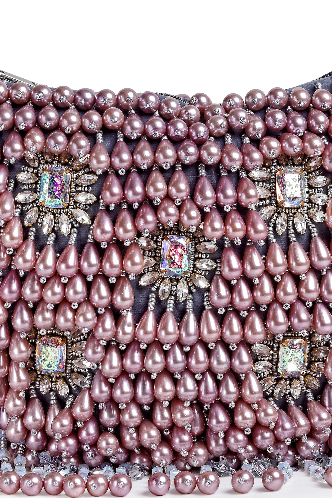 Bijoux by priya chandna pearl drop button up potli in grey fashion accessories indian designer wear online shopping melange singapore