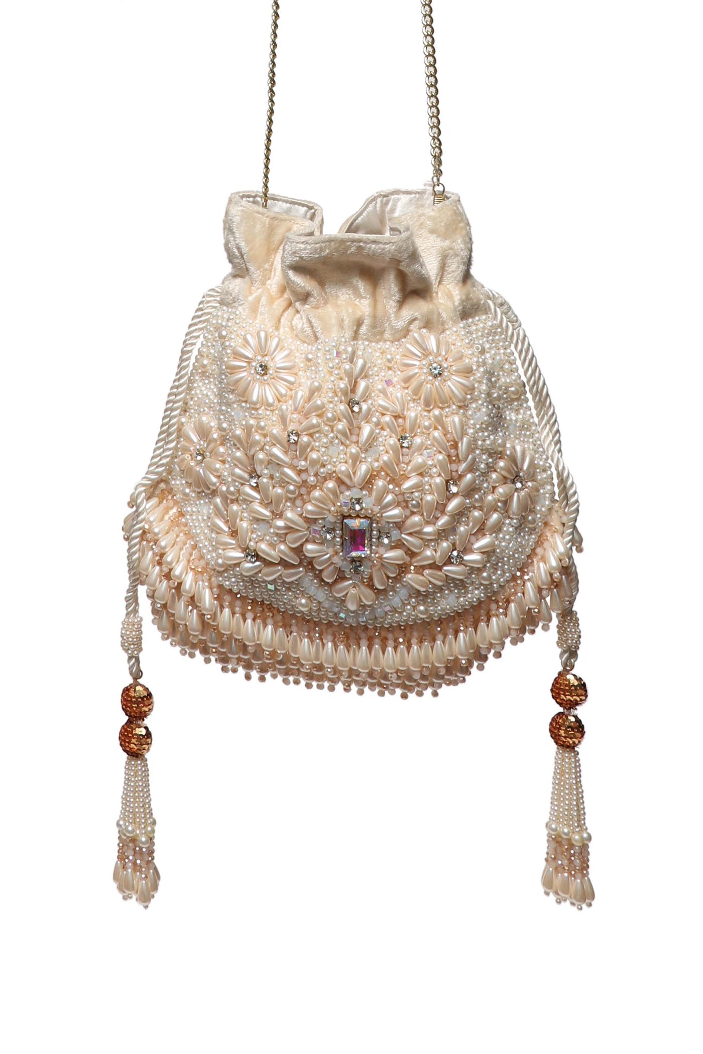 bijoux by priya chandna Pearl Potli in Cream fashion accessories online shopping melange singapore indian designer wear
