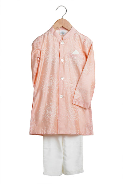 Mi ducle an'ya Tangerine Sherwani Set festive kidswear girls online shopping melange singapore indian designer wear