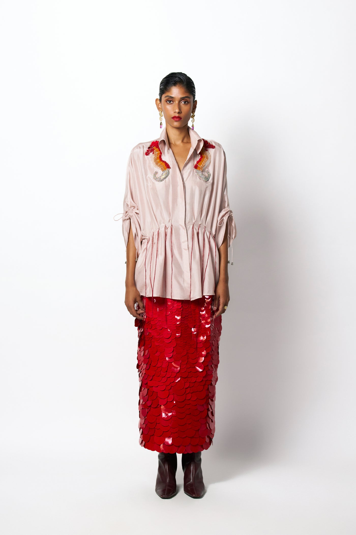 431-88 by Shweta Kapur Cherry Skirt Indian designer wear online shopping melange singapore