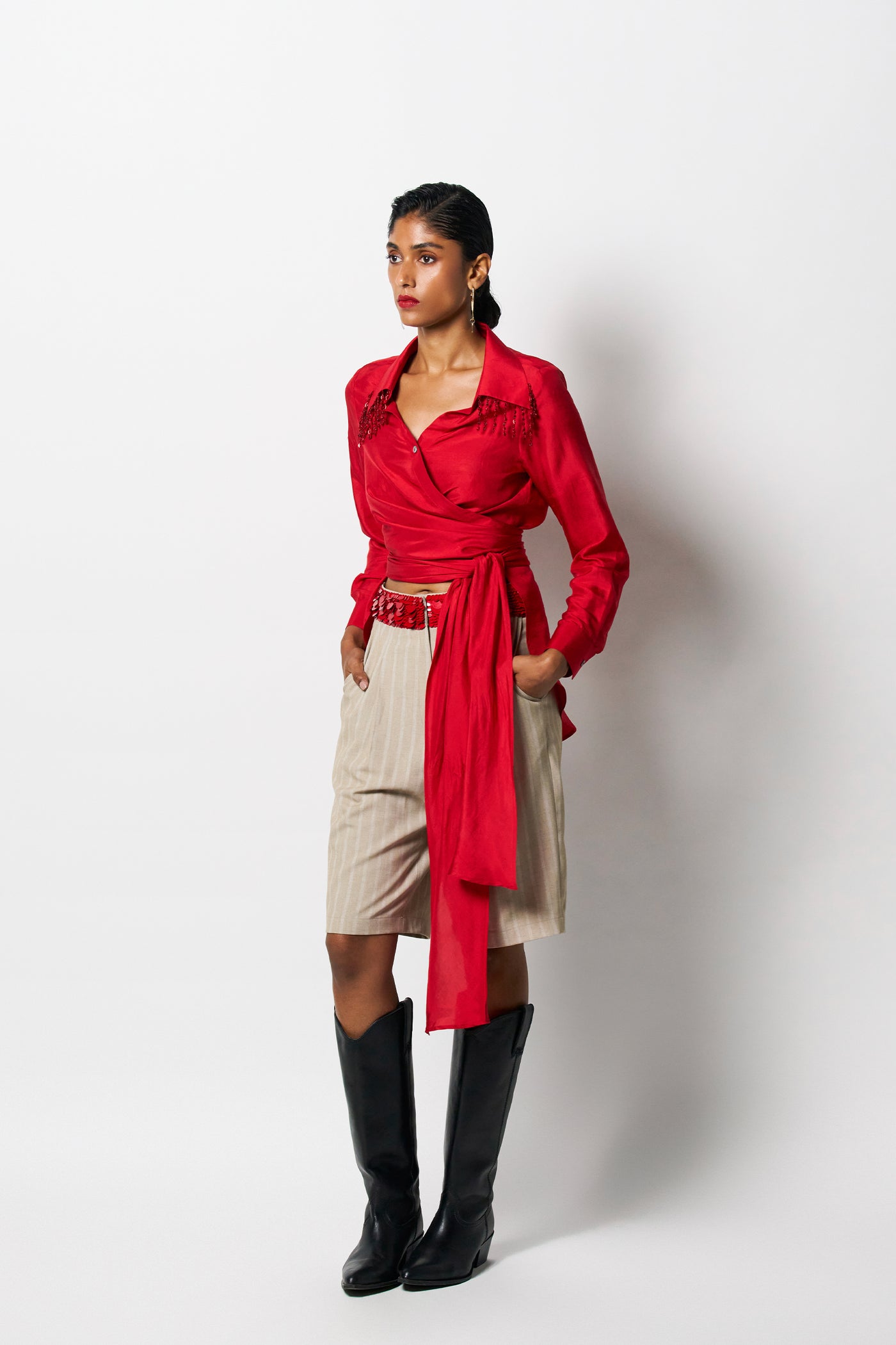 431-88 by Shweta Kapur City Shorts Indian designer wear online shopping melange singapore
