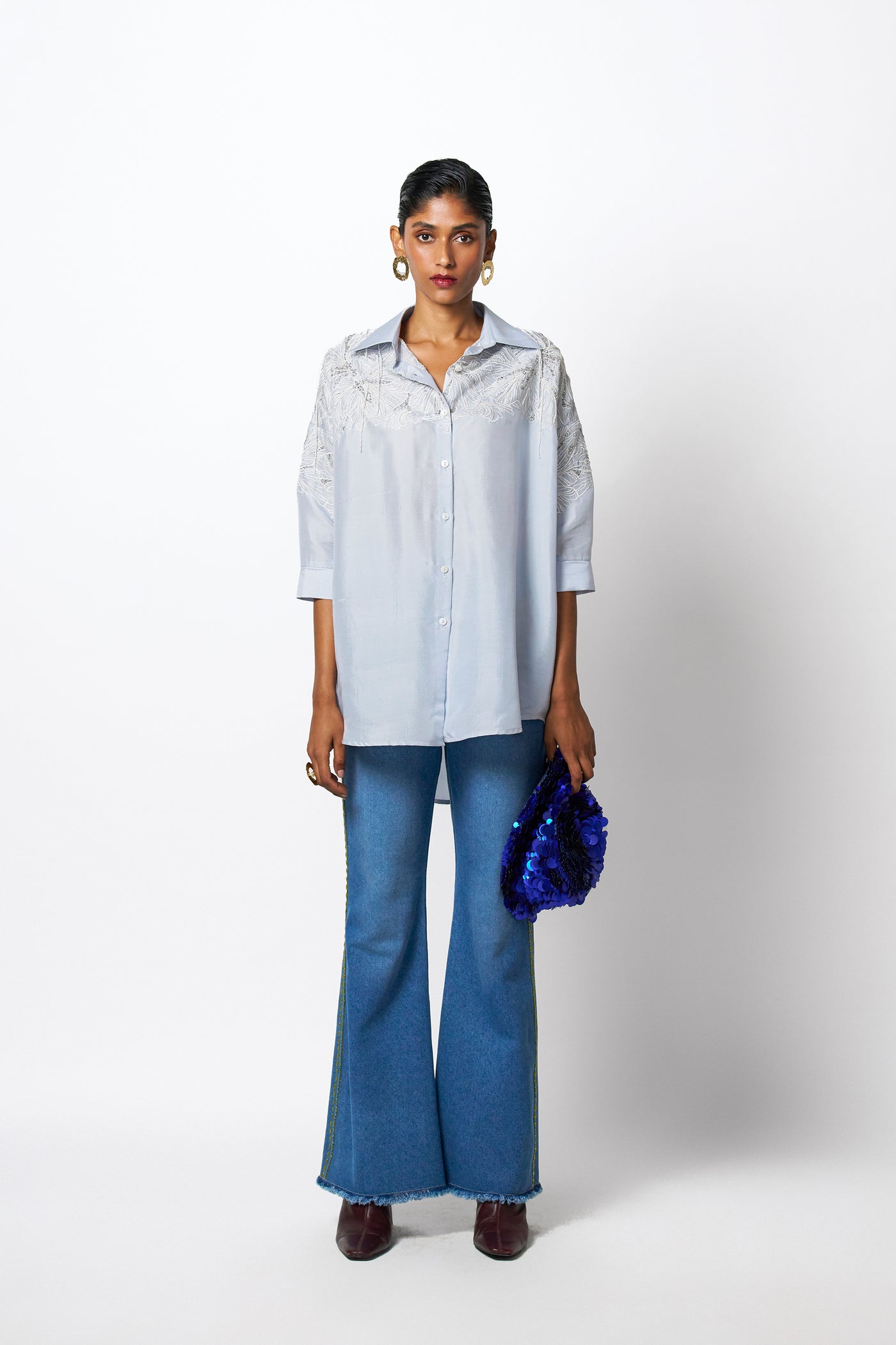 431-88 by Shweta Kapur Clutch Pants Indian designer wear online shopping melange singapore