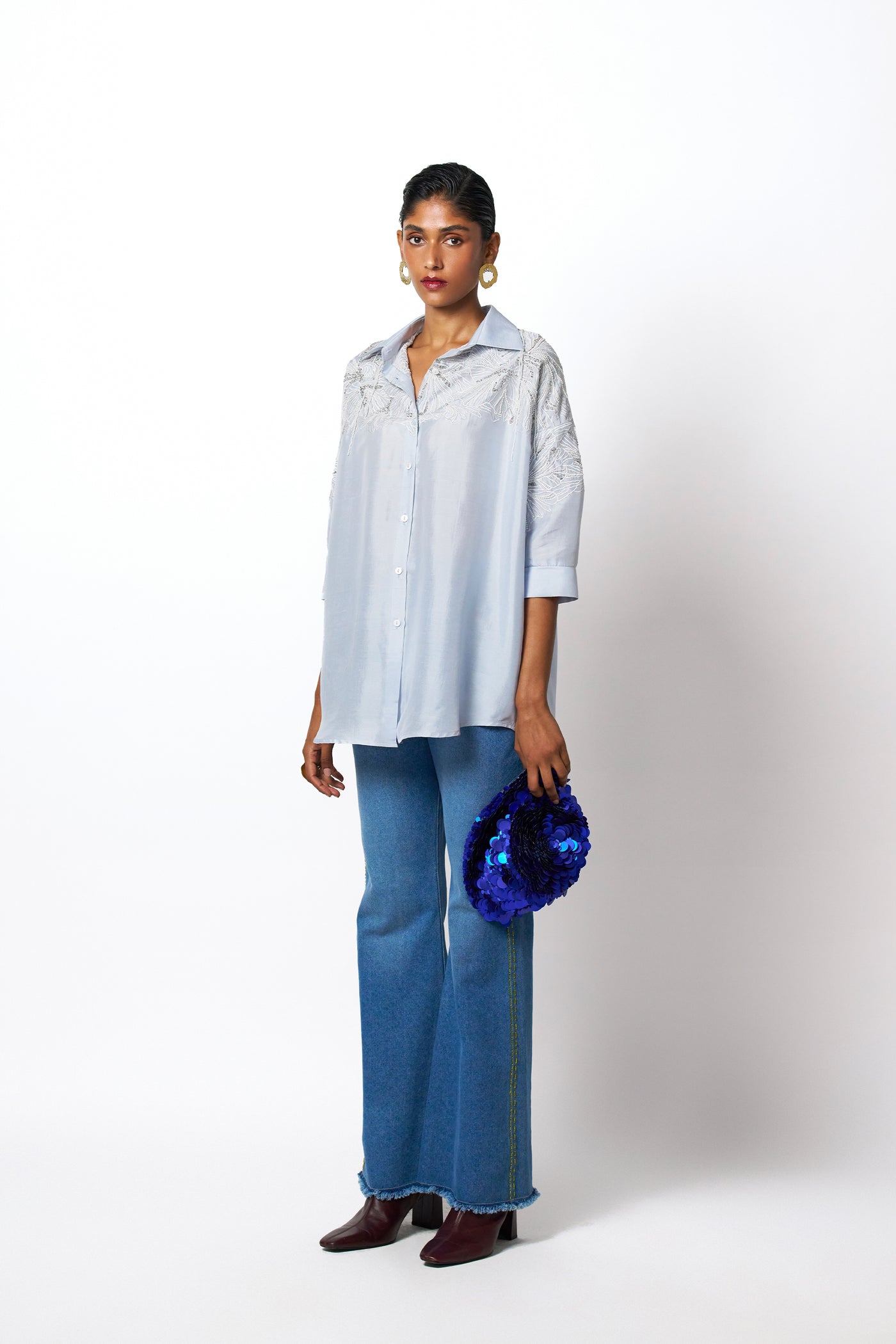 431-88 by Shweta Kapur Clutch Pants Indian designer wear online shopping melange singapore