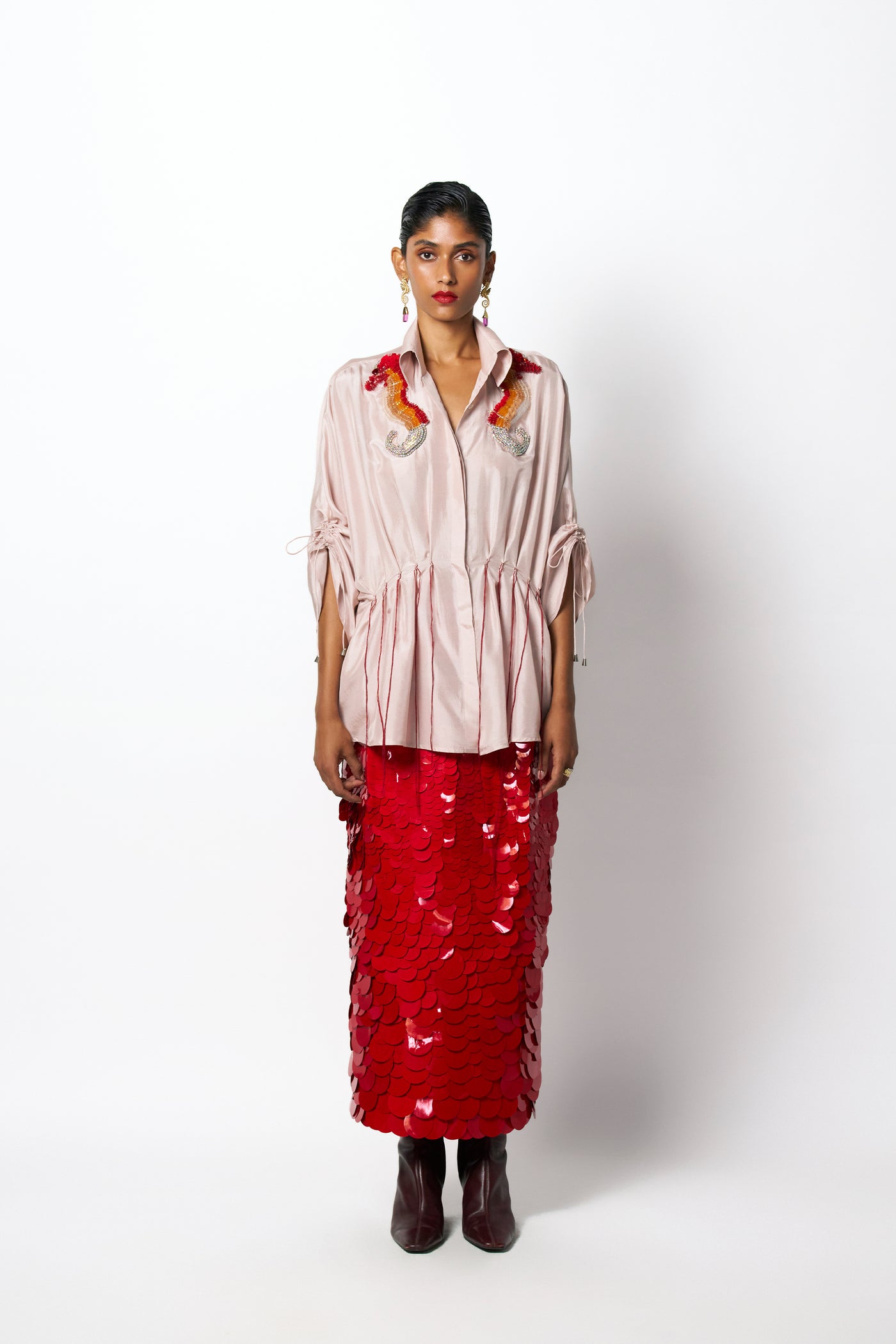 431-88 by Shweta Kapur Coral Kimono Indian designer wear online shopping melange singapore