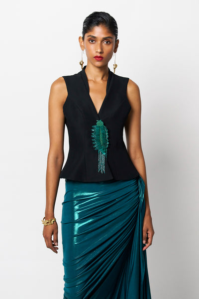 431-88 by Shweta Kapur Liquid Kaai Skirt Indian designer wear online shopping melange singapore
