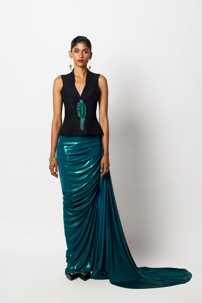 431-88 by Shweta Kapur Liquid Kaai Skirt Indian designer wear online shopping melange singapore