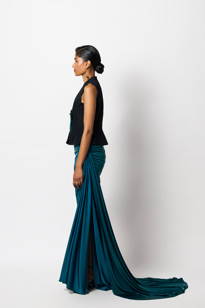 431-88 by Shweta Kapur Liquid Kaai Skirt Indian designer wear online shopping melange singapore