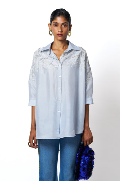 431-88 by Shweta Kapur Ro Shirt Indian designer wear online shopping melange singapore