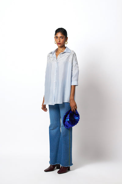 431-88 by Shweta Kapur Ro Shirt Indian designer wear online shopping melange singapore