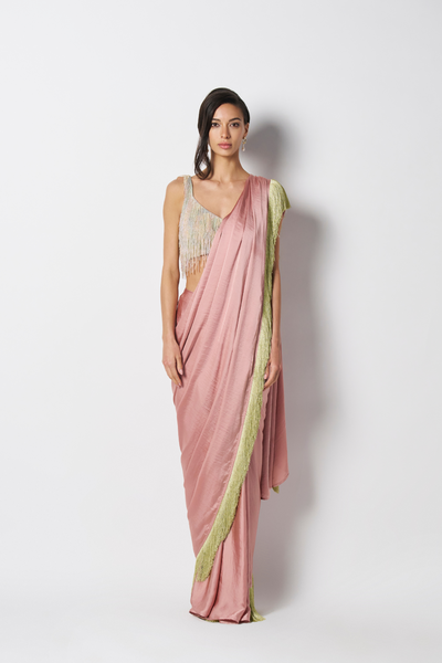 431-88 by Shweta Kapur Bead Fringe Blouse Indian designer wear online shopping melange singapore
