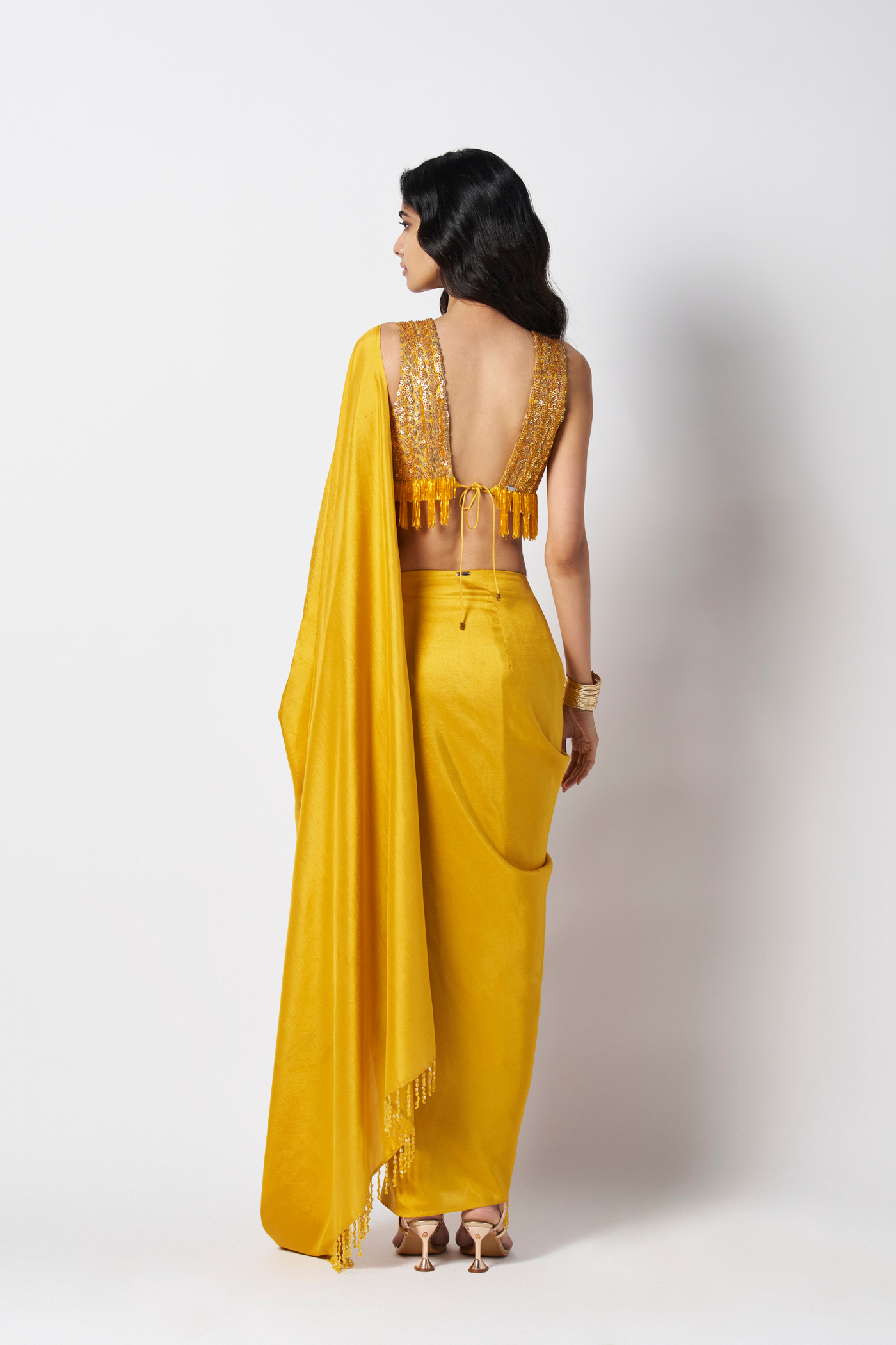 431-88 by Shweta Kapur Beaded Masai Godet Sari Indian designer wear online shopping melange singapore
