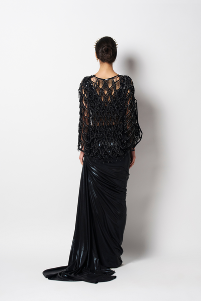 431-88 by Shweta Kapur Cutwork Bead Cape Indian designer wear online shopping melange singapore