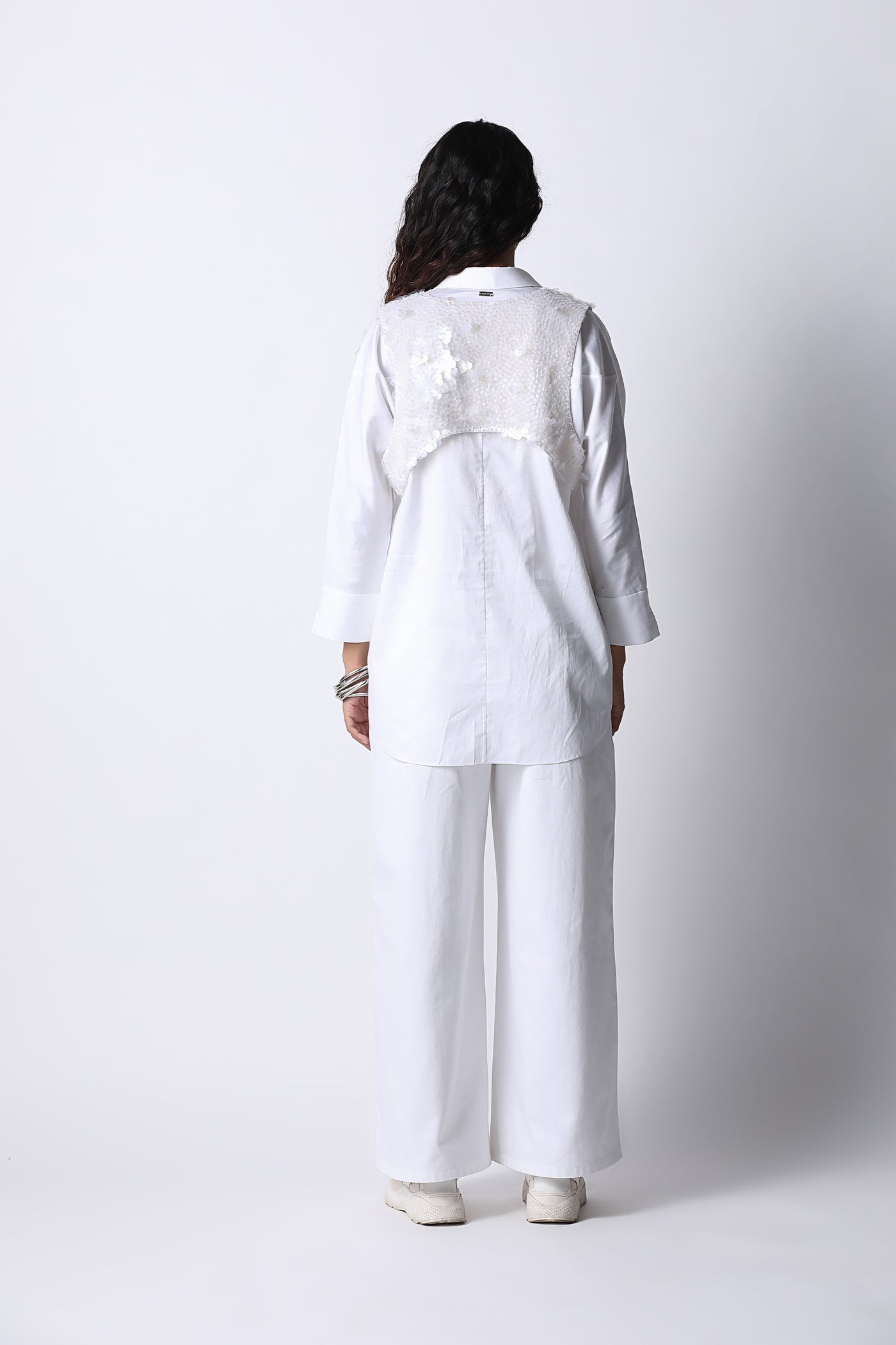431-88 by Shweta Kapur Denim Palazzo indian designer wear online shopping melange singapore