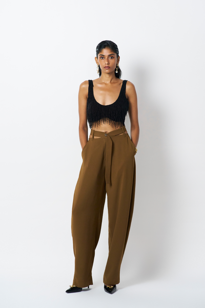 431-88 by Shweta Kapur Espresso Pants Indian designer wear online shopping melange singapore