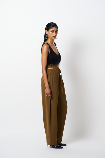431-88 by Shweta Kapur Espresso Pants Indian designer wear online shopping melange singapore