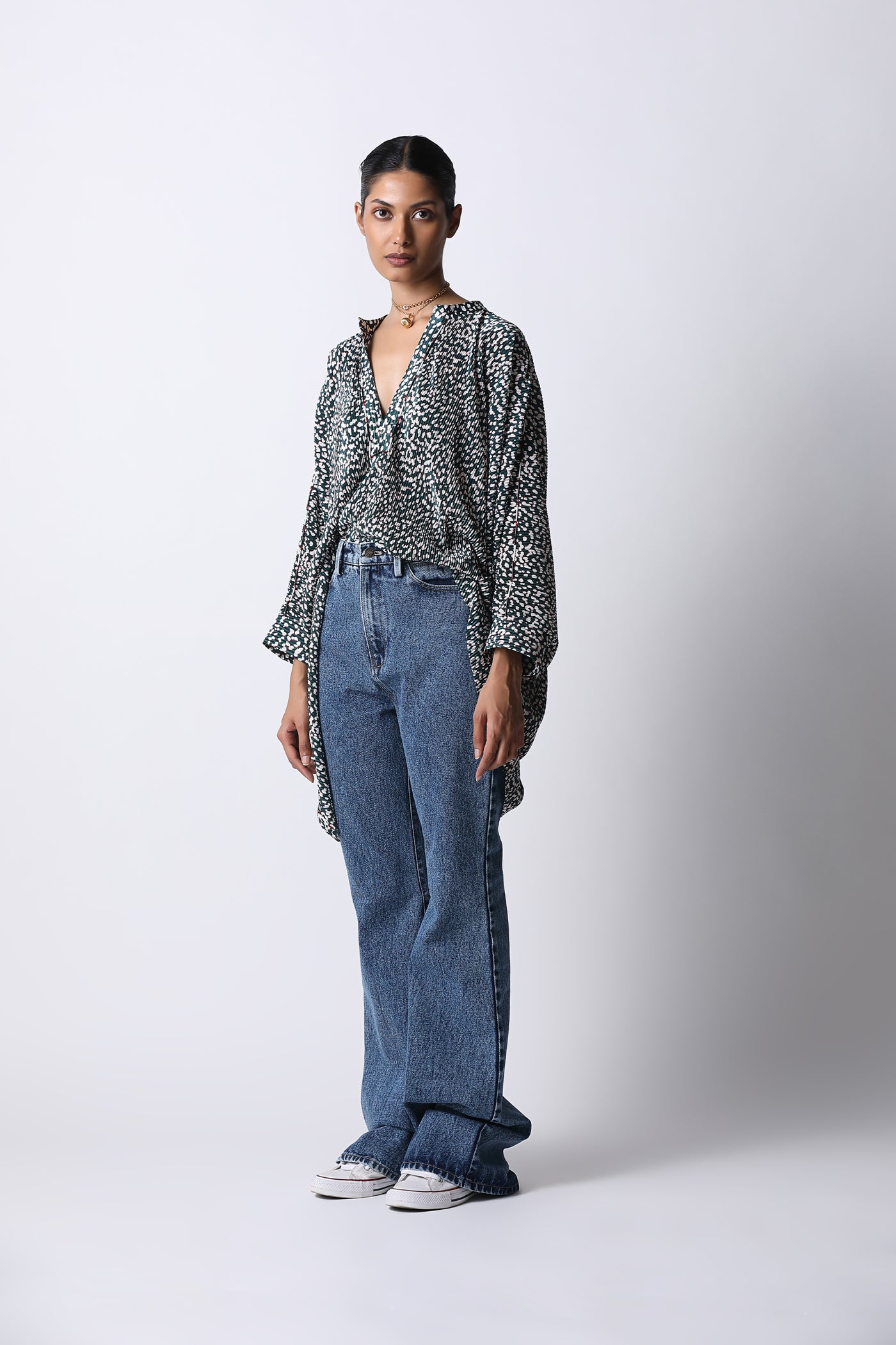 431-88 by Shweta Kapur Flared Jeans indian designer wear online shopping melange singapore