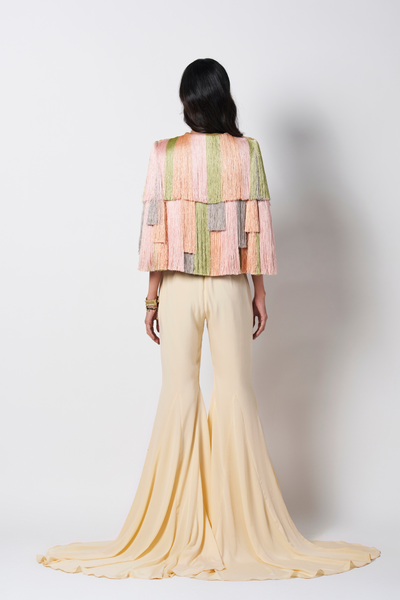 431-88 by Shweta Kapur Fringe Cape Indian designer wear online shopping melange singapore
