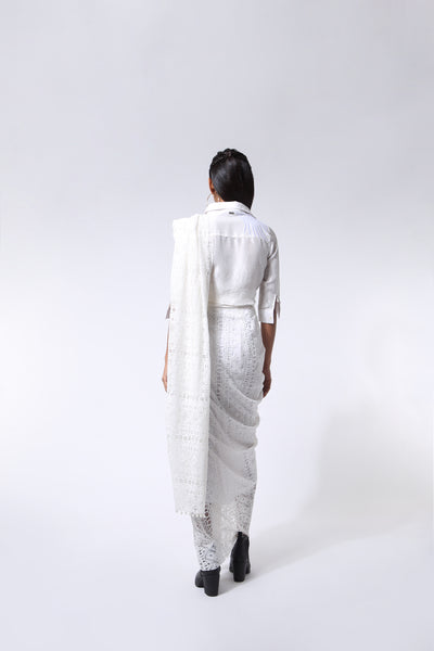 431-88 by Shweta Kapur Godet Sari  indian designer wear online shopping melange singapore