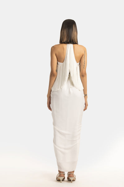 431-88 by Shweta Kapur Halter Fringe Top indian designer wear online shopping melange singapore