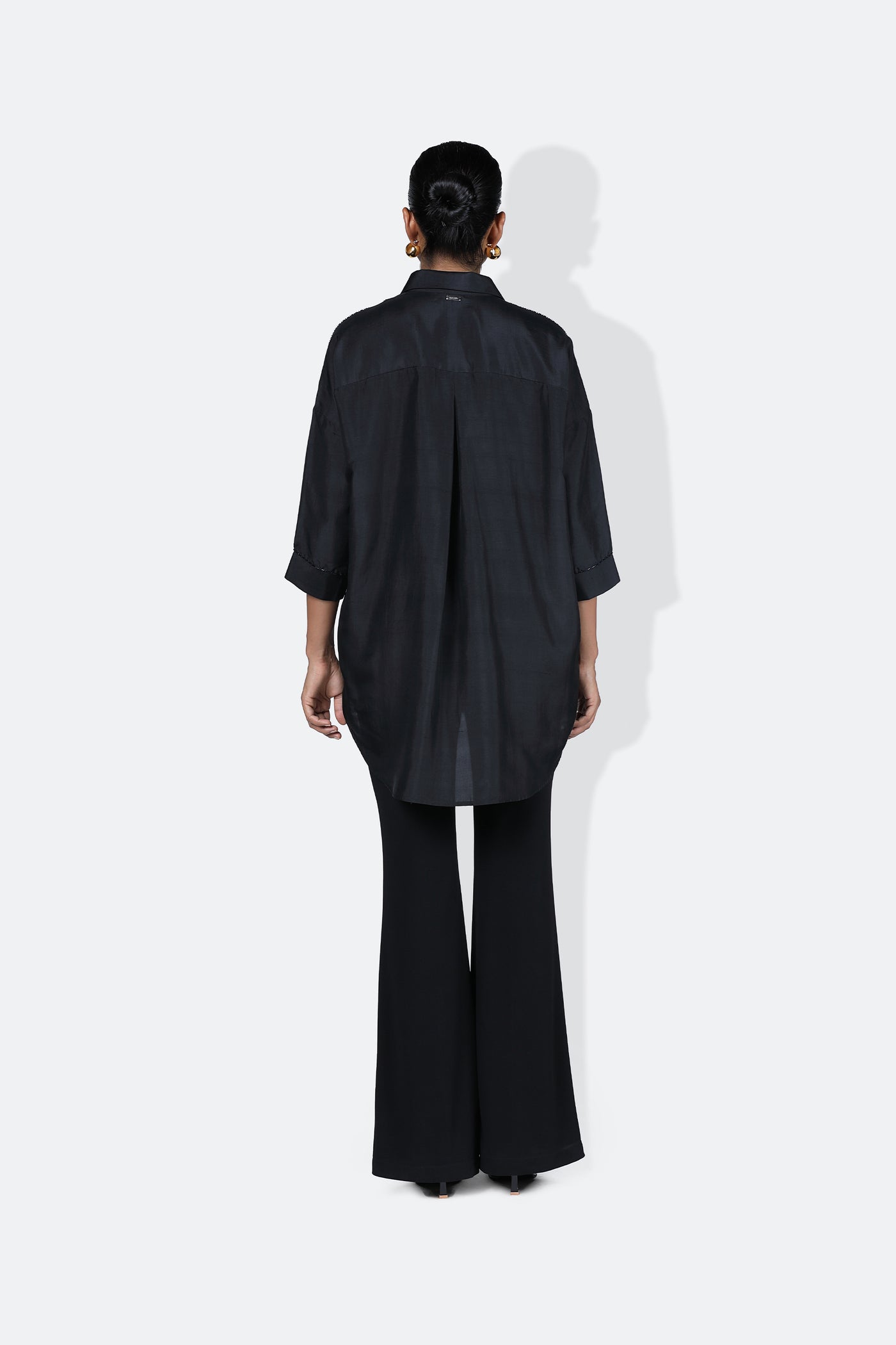 431-88 by Shweta Kapur Lola Shirt Black With Electric Blue indian designer wear online shopping melange singapore