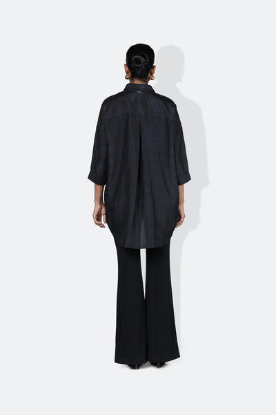 431-88 by Shweta Kapur Lola Shirt Black With Electric Blue indian designer wear online shopping melange singapore
