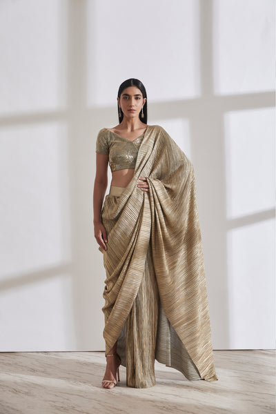 431-88 by Shweta Kapur Metallic 2.0 Sari With Milkyway Nikki Blouse indian designer wear online shopping melange singapore