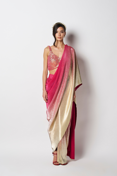 431-88 by Shweta Kapur Midnight Sari Indian designer wear online shopping melange singapore
