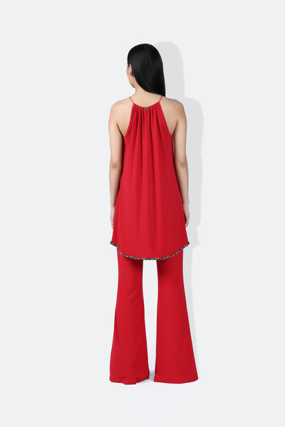 431-88 by Shweta Kapur Noir Set Red indian designer wear online shopping melange singapore
