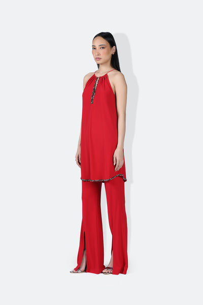 431-88 by Shweta Kapur Noir Set Red indian designer wear online shopping melange singapore
