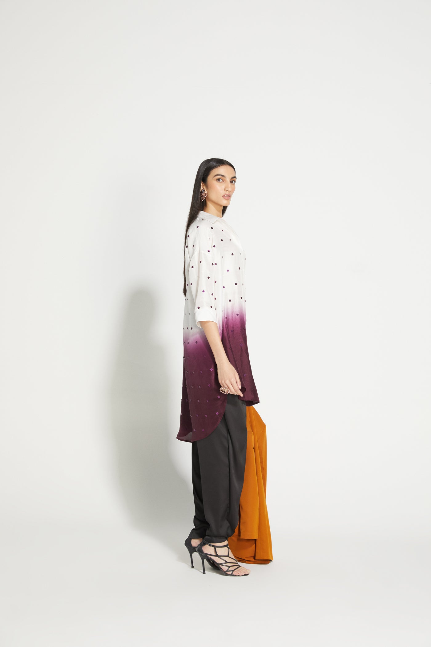 431-88 by Shweta KapurOmbre Ladybug Shirt indian designer wear online shopping melange singapore
