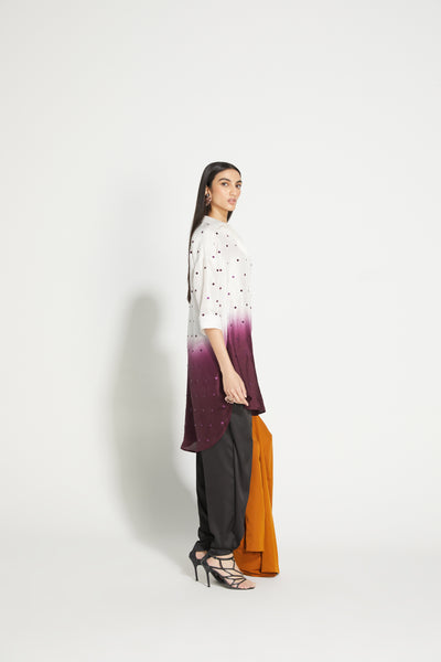 431-88 by Shweta KapurOmbre Ladybug Shirt indian designer wear online shopping melange singapore